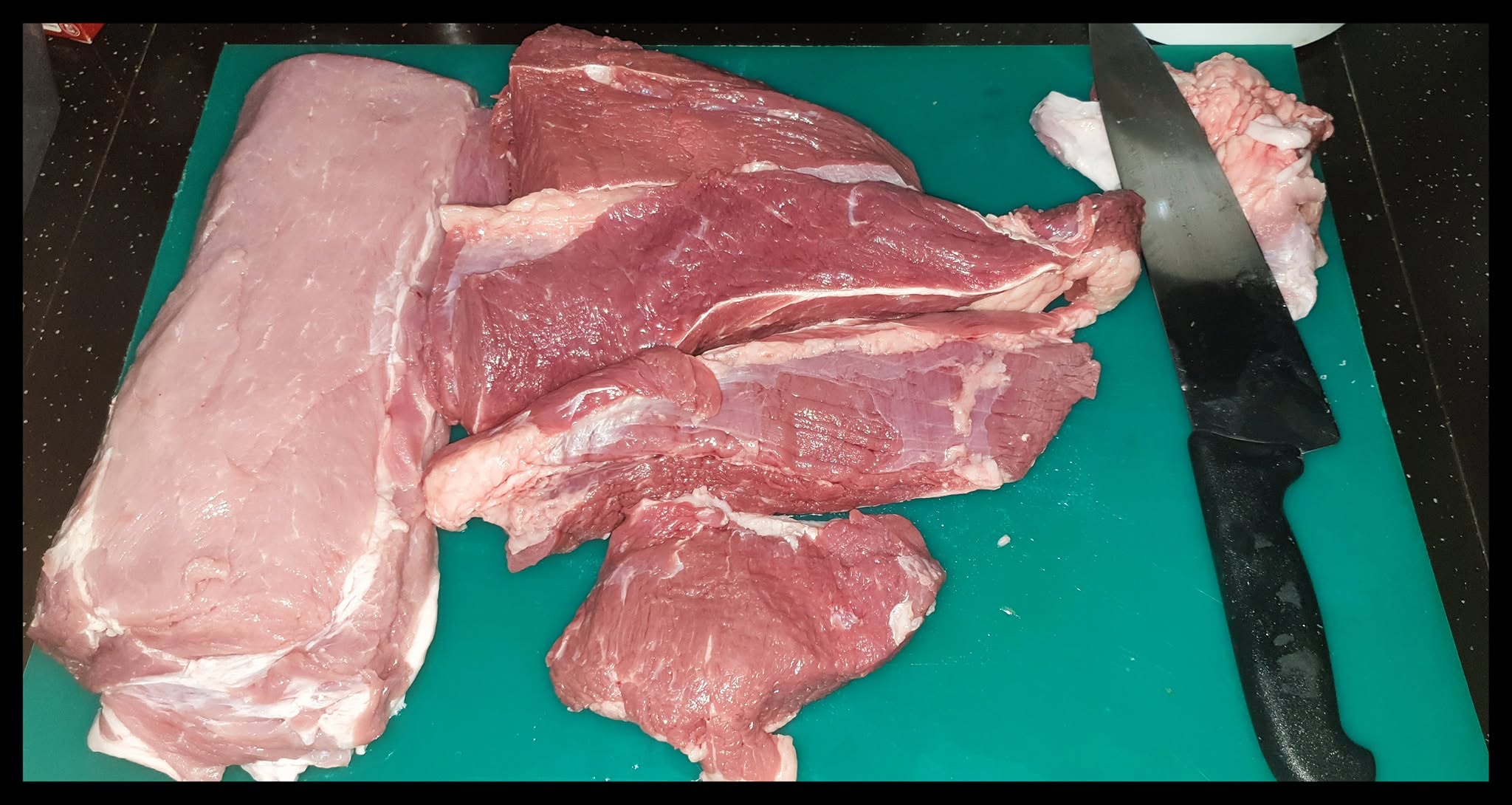 Cleaned pork leg ready for curing